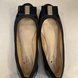 Kate Spade Paten leather black flats